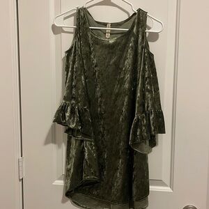 Green velvet tunic